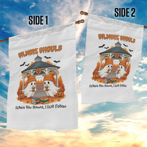 Cute Gilmore Ghouls Halloween Ghost Garden Flag Cozy Fall Aesthetic with Pumpkin Spice and Books TS02 Print Your Wear