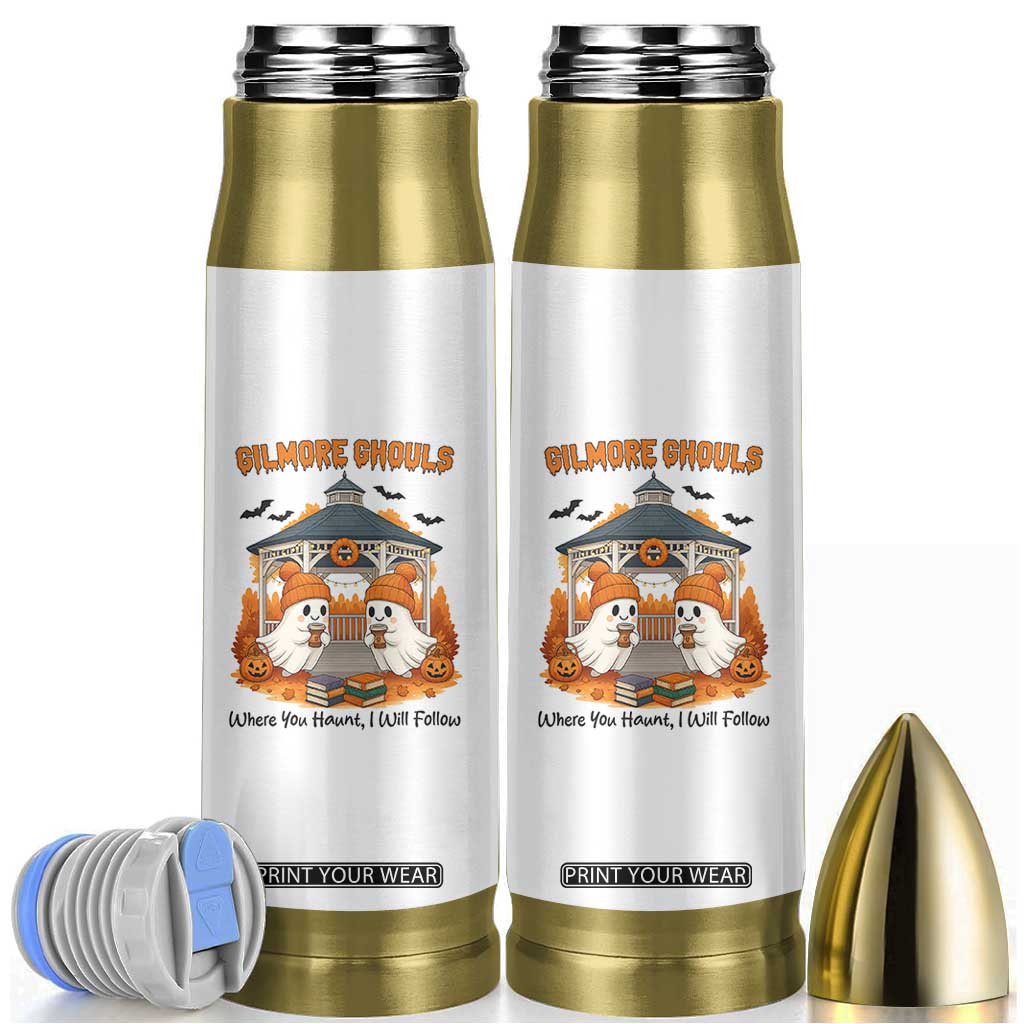 Cute Gilmore Ghouls Halloween Ghost Bullet Tumbler Cozy Fall Aesthetic with Pumpkin Spice and Books TS02 White Print Your Wear