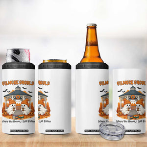 Cute Gilmore Ghouls Halloween Ghost 4 in 1 Can Cooler Tumbler Cozy Fall Aesthetic with Pumpkin Spice and Books TS02 Print Your Wear