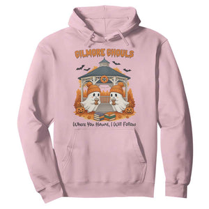 Cute Gilmore Ghouls Halloween Ghost Hoodie Cozy Fall Aesthetic with Pumpkin Spice and Books TS02 Light Pink Print Your Wear