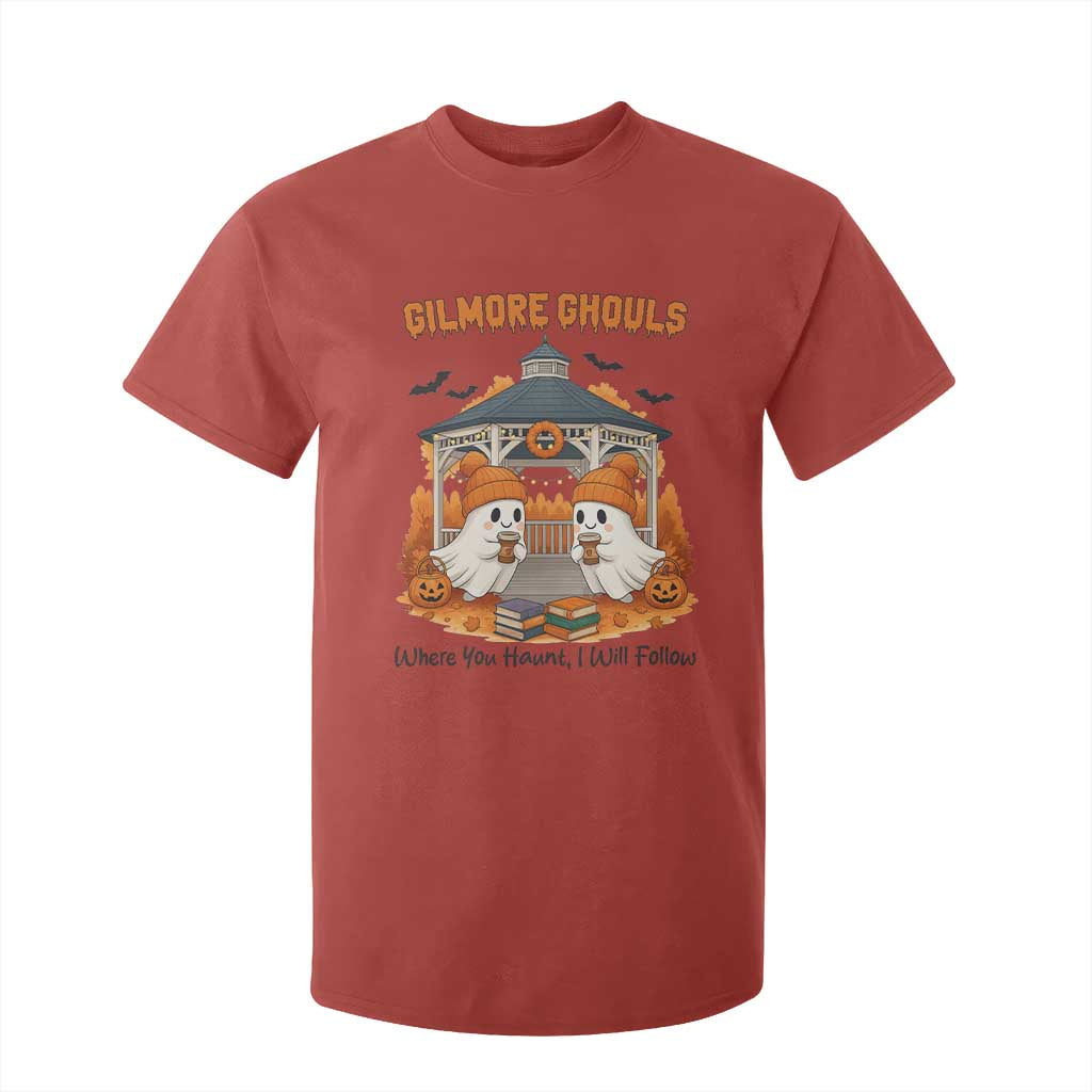 Cute Gilmore Ghouls Halloween Ghost T Shirt For Kid Cozy Fall Aesthetic with Pumpkin Spice and Books TS02 Red Print Your Wear