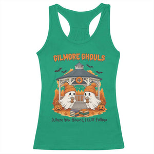 Cute Gilmore Ghouls Halloween Ghost Racerback Tank Top Cozy Fall Aesthetic with Pumpkin Spice and Books TS02 Irish Green Print Your Wear