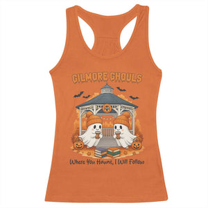 Cute Gilmore Ghouls Halloween Ghost Racerback Tank Top Cozy Fall Aesthetic with Pumpkin Spice and Books TS02 Orange Print Your Wear