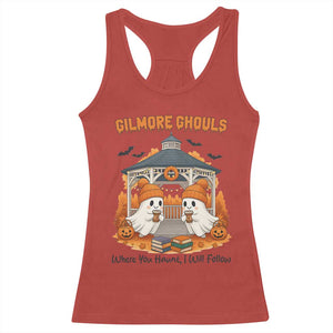 Cute Gilmore Ghouls Halloween Ghost Racerback Tank Top Cozy Fall Aesthetic with Pumpkin Spice and Books TS02 Red Print Your Wear
