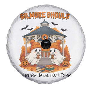Cute Gilmore Ghouls Halloween Ghost Spare Tire Cover Cozy Fall Aesthetic with Pumpkin Spice and Books TS02 Print Your Wear