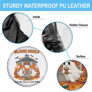 Cute Gilmore Ghouls Halloween Ghost Spare Tire Cover Cozy Fall Aesthetic with Pumpkin Spice and Books TS02 Print Your Wear