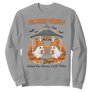 Cute Gilmore Ghouls Halloween Ghost Sweatshirt Cozy Fall Aesthetic with Pumpkin Spice and Books TS02 Sport Gray Print Your Wear