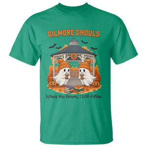Cute Gilmore Ghouls Halloween Ghost T Shirt Cozy Fall Aesthetic with Pumpkin Spice and Books TS02 Irish Green Print Your Wear