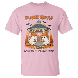 Cute Gilmore Ghouls Halloween Ghost T Shirt Cozy Fall Aesthetic with Pumpkin Spice and Books TS02 Light Pink Print Your Wear