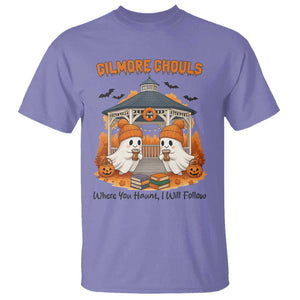 Cute Gilmore Ghouls Halloween Ghost T Shirt Cozy Fall Aesthetic with Pumpkin Spice and Books TS02 Violet Print Your Wear