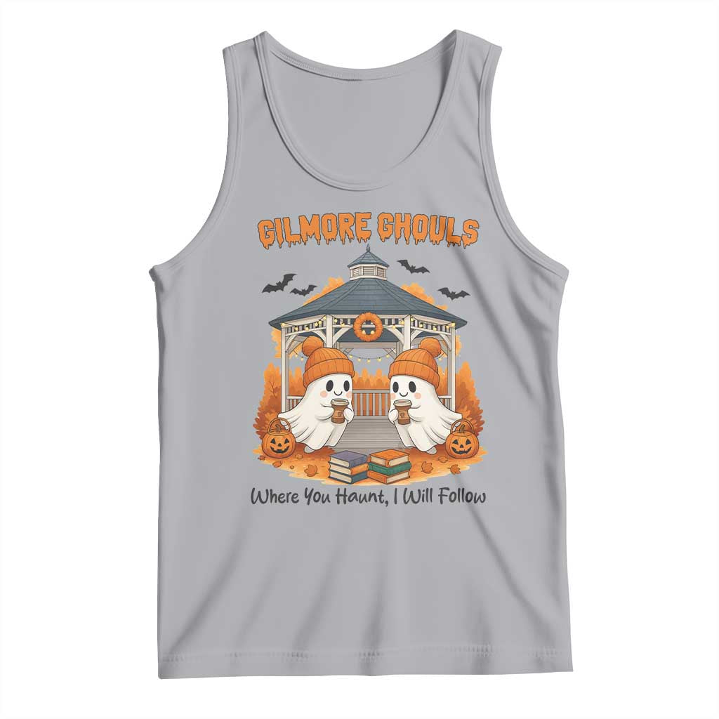 Cute Gilmore Ghouls Halloween Ghost Tank Top Cozy Fall Aesthetic with Pumpkin Spice and Books TS02 Athletic Heather Print Your Wear