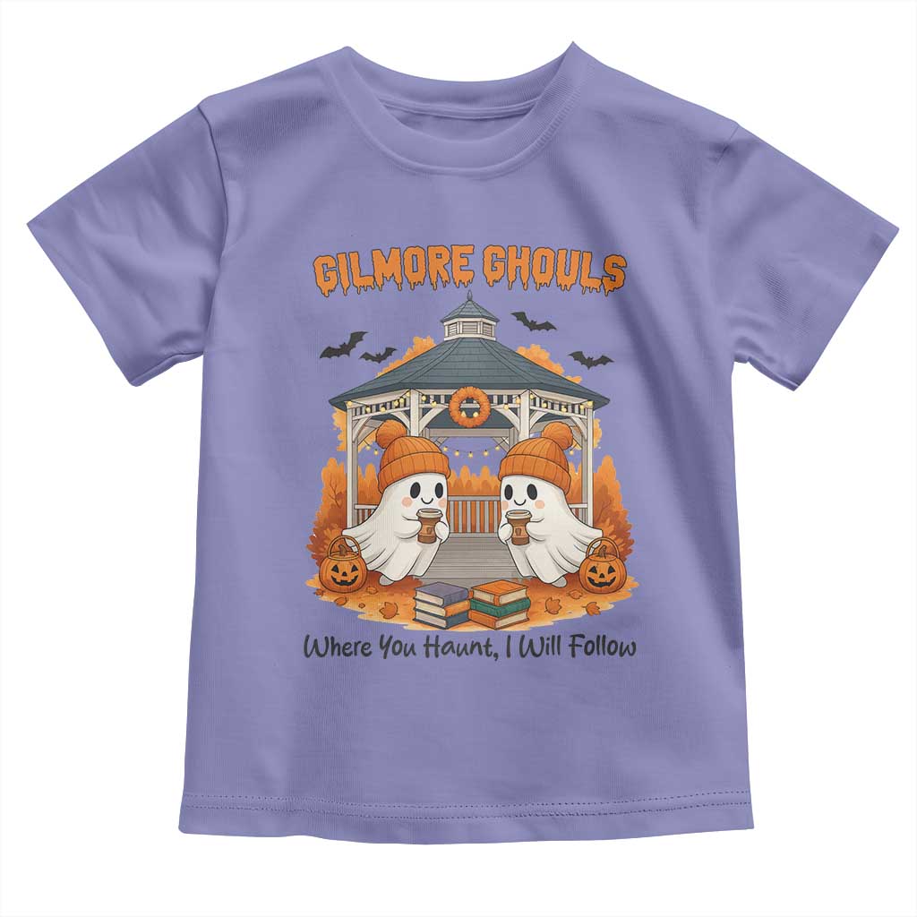 Cute Gilmore Ghouls Halloween Ghost Toddler T Shirt Cozy Fall Aesthetic with Pumpkin Spice and Books TS02 Violet Print Your Wear