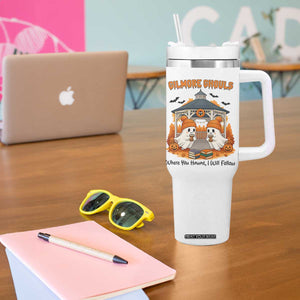 Cute Gilmore Ghouls Halloween Ghost Tumbler With Handle Cozy Fall Aesthetic with Pumpkin Spice and Books TS02 Print Your Wear