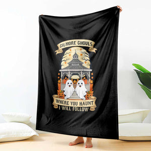 Gilmore Ghouls Halloween Ghost Throw Blanket Cute Couple Spooky Boo with Fall Gazebo TS02 Print Your Wear