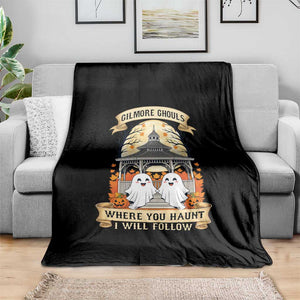 Gilmore Ghouls Halloween Ghost Throw Blanket Cute Couple Spooky Boo with Fall Gazebo TS02 Print Your Wear
