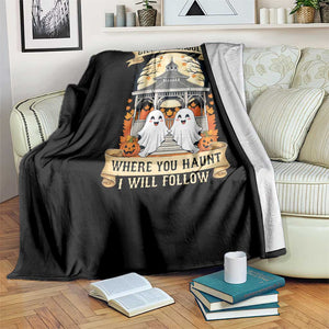 Gilmore Ghouls Halloween Ghost Throw Blanket Cute Couple Spooky Boo with Fall Gazebo TS02 Print Your Wear