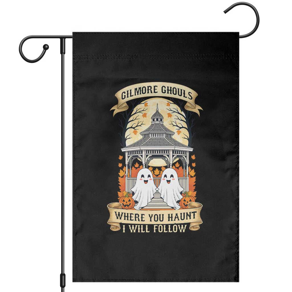 Gilmore Ghouls Halloween Ghost Garden Flag Cute Couple Spooky Boo with Fall Gazebo TS02 Black Print Your Wear