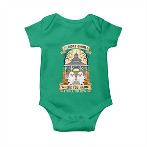 Gilmore Ghouls Halloween Ghost Baby Onesie Cute Couple Spooky Boo with Fall Gazebo TS02 Irish Green Print Your Wear