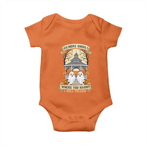 Gilmore Ghouls Halloween Ghost Baby Onesie Cute Couple Spooky Boo with Fall Gazebo TS02 Orange Print Your Wear
