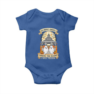 Gilmore Ghouls Halloween Ghost Baby Onesie Cute Couple Spooky Boo with Fall Gazebo TS02 Royal Blue Print Your Wear