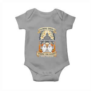 Gilmore Ghouls Halloween Ghost Baby Onesie Cute Couple Spooky Boo with Fall Gazebo TS02 Sport Gray Print Your Wear