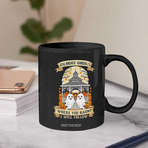 Gilmore Ghouls Halloween Ghost Coffee Mug Cute Couple Spooky Boo with Fall Gazebo TS02 Print Your Wear