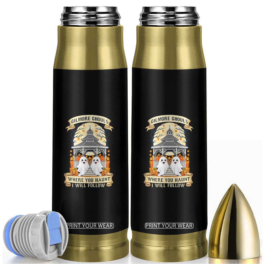 Gilmore Ghouls Halloween Ghost Bullet Tumbler Cute Couple Spooky Boo with Fall Gazebo TS02 Black Print Your Wear