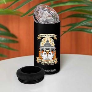 Gilmore Ghouls Halloween Ghost 4 in 1 Can Cooler Tumbler Cute Couple Spooky Boo with Fall Gazebo TS02 Print Your Wear