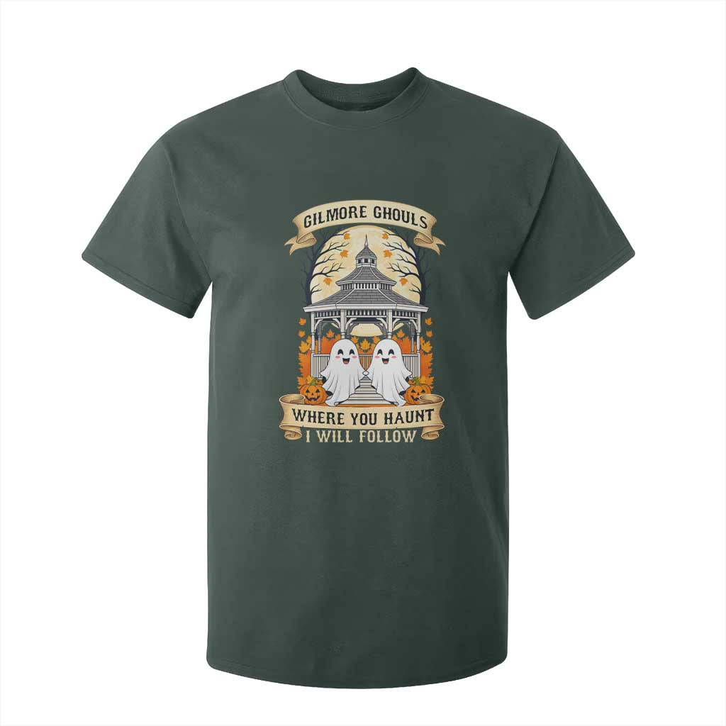 Gilmore Ghouls Halloween Ghost T Shirt For Kid Cute Couple Spooky Boo with Fall Gazebo TS02 Dark Forest Green Print Your Wear