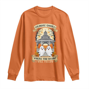Gilmore Ghouls Halloween Ghost Long Sleeve Shirt Cute Couple Spooky Boo with Fall Gazebo TS02 Orange Print Your Wear