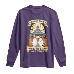 Gilmore Ghouls Halloween Ghost Long Sleeve Shirt Cute Couple Spooky Boo with Fall Gazebo TS02 Purple Print Your Wear