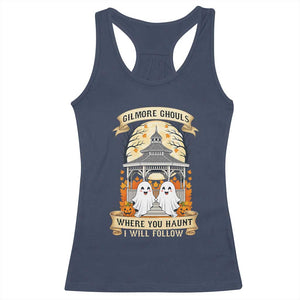 Gilmore Ghouls Halloween Ghost Racerback Tank Top Cute Couple Spooky Boo with Fall Gazebo TS02 Navy Print Your Wear