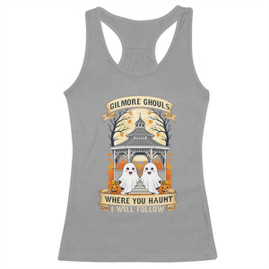 Gilmore Ghouls Halloween Ghost Racerback Tank Top Cute Couple Spooky Boo with Fall Gazebo TS02 Sport Gray Print Your Wear