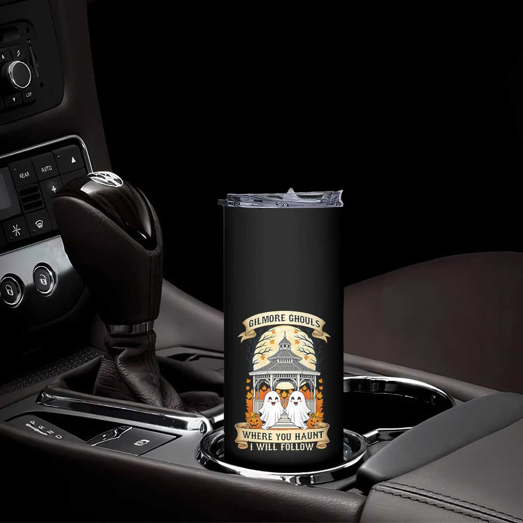 Gilmore Ghouls Halloween Ghost Skinny Tumbler Cute Couple Spooky Boo with Fall Gazebo TS02 Print Your Wear