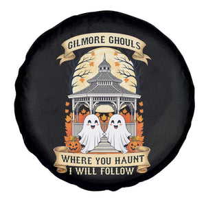 Gilmore Ghouls Halloween Ghost Spare Tire Cover Cute Couple Spooky Boo with Fall Gazebo TS02 Print Your Wear