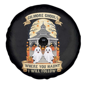 Gilmore Ghouls Halloween Ghost Spare Tire Cover Cute Couple Spooky Boo with Fall Gazebo TS02 Print Your Wear