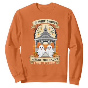 Gilmore Ghouls Halloween Ghost Sweatshirt Cute Couple Spooky Boo with Fall Gazebo TS02 Orange Print Your Wear