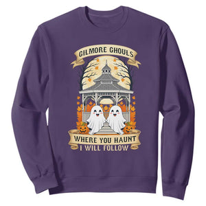 Gilmore Ghouls Halloween Ghost Sweatshirt Cute Couple Spooky Boo with Fall Gazebo TS02 Purple Print Your Wear