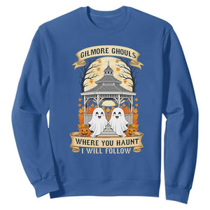 Gilmore Ghouls Halloween Ghost Sweatshirt Cute Couple Spooky Boo with Fall Gazebo TS02 Royal Blue Print Your Wear