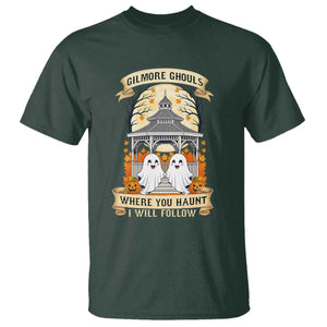 Gilmore Ghouls Halloween Ghost T Shirt Cute Couple Spooky Boo with Fall Gazebo TS02 Dark Forest Green Print Your Wear