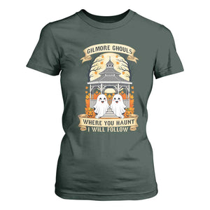 Gilmore Ghouls Halloween Ghost T Shirt For Women Cute Couple Spooky Boo with Fall Gazebo TS02 Dark Forest Green Print Your Wear