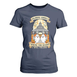Gilmore Ghouls Halloween Ghost T Shirt For Women Cute Couple Spooky Boo with Fall Gazebo TS02 Navy Print Your Wear
