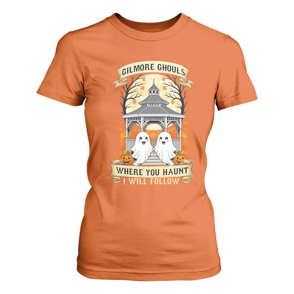Gilmore Ghouls Halloween Ghost T Shirt For Women Cute Couple Spooky Boo with Fall Gazebo TS02 Orange Print Your Wear