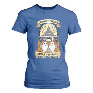 Gilmore Ghouls Halloween Ghost T Shirt For Women Cute Couple Spooky Boo with Fall Gazebo TS02 Royal Blue Print Your Wear