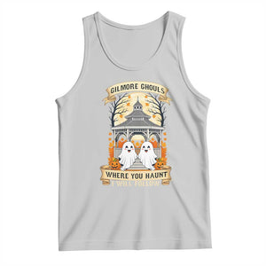 Gilmore Ghouls Halloween Ghost Tank Top Cute Couple Spooky Boo with Fall Gazebo TS02 Ash Print Your Wear