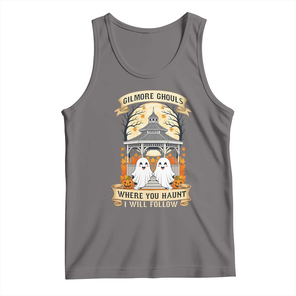 Gilmore Ghouls Halloween Ghost Tank Top Cute Couple Spooky Boo with Fall Gazebo TS02 Deep Heather Print Your Wear