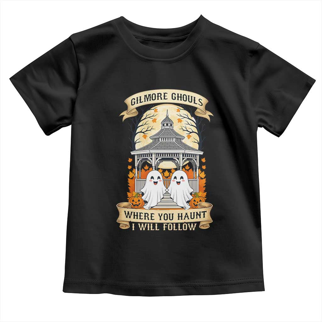 Gilmore Ghouls Halloween Ghost Toddler T Shirt Cute Couple Spooky Boo with Fall Gazebo TS02 Black Print Your Wear