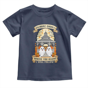 Gilmore Ghouls Halloween Ghost Toddler T Shirt Cute Couple Spooky Boo with Fall Gazebo TS02 Navy Print Your Wear
