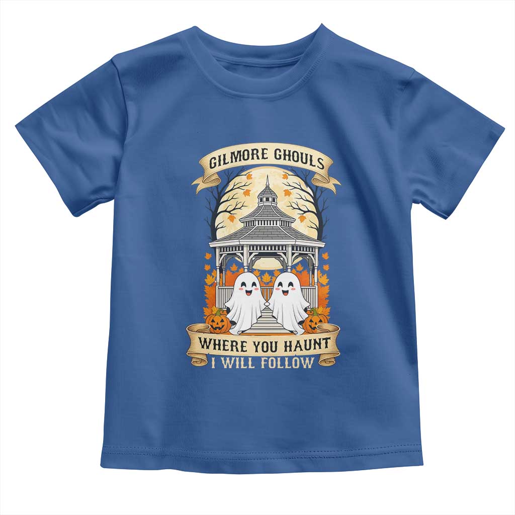 Gilmore Ghouls Halloween Ghost Toddler T Shirt Cute Couple Spooky Boo with Fall Gazebo TS02 Royal Blue Print Your Wear