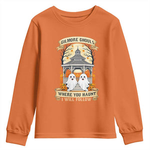 Gilmore Ghouls Halloween Ghost Youth Sweatshirt Cute Couple Spooky Boo with Fall Gazebo TS02 Orange Print Your Wear
